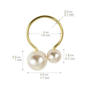 Servilleteros de perlas de nuevo diseño, servilleteros dorados para decoración de mesa de comedor Formal o informal, servilletero - Product Image 4