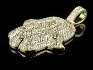 Moda Hip Hop 925 Plata Iced Out Moissanite diamante Hamsa mano colgante joyería religiosa regalo para hombres mujeres - Product Image 3