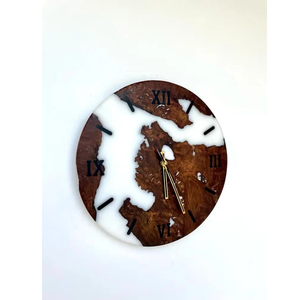Horloges murales uniques en bois et résine les plus vendues article décoratif suspendu pour article de salon mural - Product Image 3