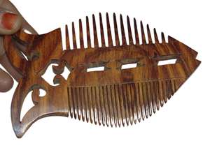 Artisanat Calvin, poisson en bois naturel antique sculpté à la main, 5 pouces, décoration d'intérieur, cadeau (Kanghi) CHWB07 - Product Image 2