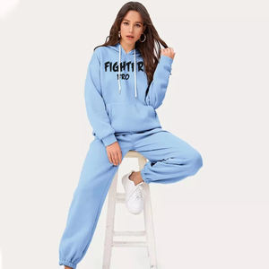 Tenue de mode dames survêtement en coton tissu doux respirant jogging costume tenue d'entraînement vêtements de course surdimensionné - Product Image 4