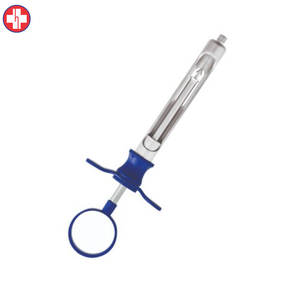 เครื่องมือทันตกรรมเคลือบด้วยผงสีฟ้าขนาด1.8มล. กระบอกฉีดทองเหลืองเคลือบโครเมี่ยมใช้ซ้ำได้ - Product Image 2