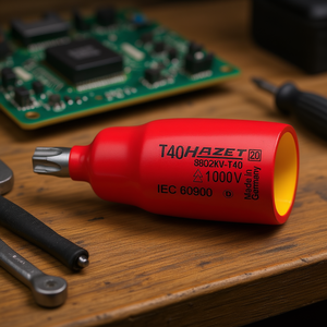 Hazet 3/8'' TORX Profile Screwdriver <b>Socket</b> Short Square Design with 1000V Protective Insulation - Product Image 3