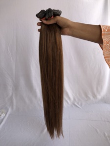 Exportation de qualité supérieure en gros 100% Remy vierge indienne vierge cambodgienne vierge 24 ''couleur #6 bande droite extensions de cheveux vendeur indien - Product Image 5