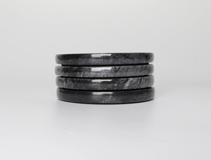 Dessous de verre en pierre de marbre naturel élégant fabriqué à la main de qualité supérieure rond noir tapis de boisson et tampons pour café thé et vin - Product Image 6