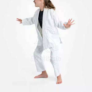 Conjunto de uniforme de Jiu-Jitsu juvenil de algodón ligero y duradero con cinturón para entrenamiento de artes marciales para niños - Product Image 1