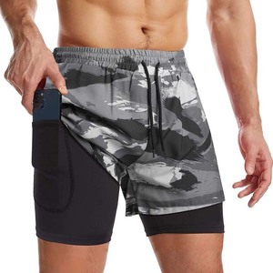 Diseño de camuflaje Estilo único Última moda Ropa de hombre Pantalones cortos de doble capa con bolsillo Pantalones cortos de algodón de poliéster para hombres para la venta - Product Image 1