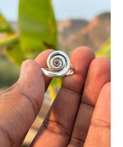 แหวนเงินเกลียวทำด้วยมือ925เงินสเตอร์ลิงปรับได้แหวนดีไซน์โบโฮตัวหนาเครื่องประดับมินิมอล - Product Image 1