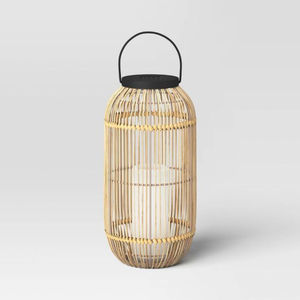 Lanternes en bambou naturel faites à la main Porte-bougie en rotin avec verre Décoration de maison moderne écologique pour une utilisation en intérieur et en extérieur - Product Image 5