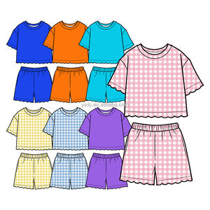 Vêtements d'été unisexes pour garçons, ensembles de vêtements pour enfants avec cordon de serrage, ensemble de shorts <span class=keywords><strong>pastel</strong></span>, tenues pour bébés garçons - Product Image 3