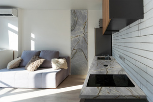 Custom Kitchen Bathroom Vanity Tops Artificial Quartz Eco-Friendly Fire Resistant Modern Design Prefab Cut Countertops for Hotel - Product Image 1