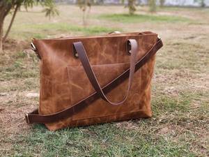 Distressed Genuine <b>Leather</b> Luxury Tote Handbag with PVC Lining Water Resistant Large Capacity Shoulder <b>Bag</b> for <b>Work</b> Travel - Product Image 5