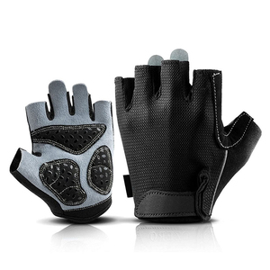 Gants de vélo personnalisés en gros, logo personnalisé, haute qualité, écologiques, pour hommes, femmes et dames, demi-doigts, rembourrés, antidérapants - Product Image 1