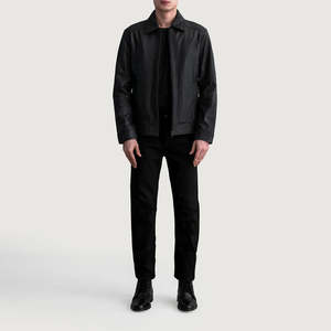 Meilleure vente veste en cuir de vachette d'hiver vintage à vêtements décontractés pour hommes doublure en satin avec patchs personnalisés en cuir de vachette - Product Image 6