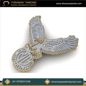Colgante de águila de Hip Hop con hielo de Plata de Ley 925, oro rosa personalizado VVS DEF, Diamante moissanita, regalo de aniversario de cumpleaños para hombres - Product Image 5