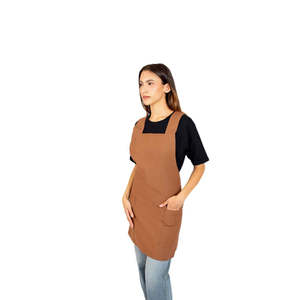 Tablier de travail robuste Odaiba en cuir véritable marron et PU pour chef, barbier, boucher, jardinier et soudeur - Product Image 3