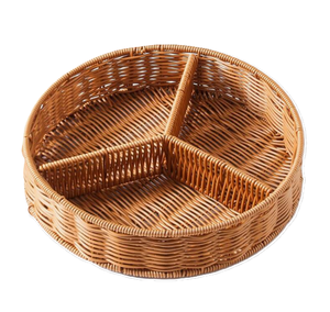 Bandeja de ratán Natural de Vietnam tejida a mano ecológica de alta calidad, bandeja de servicio de diseño de encanto para dulces, Decoración de mesa de frutas secas - Product Image 1