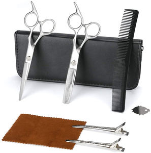 ชุดเครื่องมือช่างตัดผมแบบมืออาชีพกรรไกรแบบแบนสำหรับร้านทำผมทำจากทองคำขาว - Product Image 2