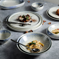 Service de vaisselle en céramique émaillée bleu ciel, design élégant pour mariages, restaurants, haute cuisine, vaisselle durable de haute qualité