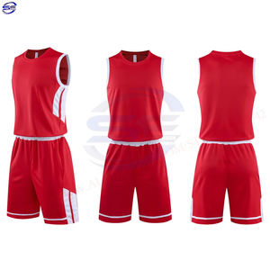 Uniforme de basket-ball de haute qualité ensembles d'uniformes de basket-ball à demi-manches confortables meilleur design en uniforme de basket-ball de couleur rouge - Product Image 1