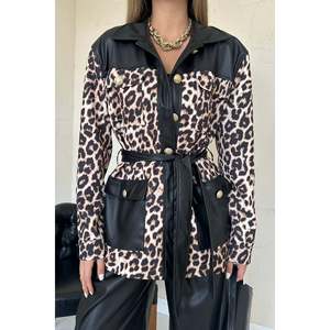 Conjunto Leopard con Detalles en Cuero Negro - Negro - Product Image 6