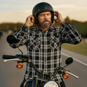 Chemise en flanelle renforcée coupe-vent pour l'hiver, pour motards, avec design unisexe et protection - Product Image 6