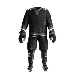 Ensemble uniforme de sport en polyester respirant et confortable pour homme adulte, maillot et short de hockey sur glace personnalisés de haute qualité OEM - Product Image 1