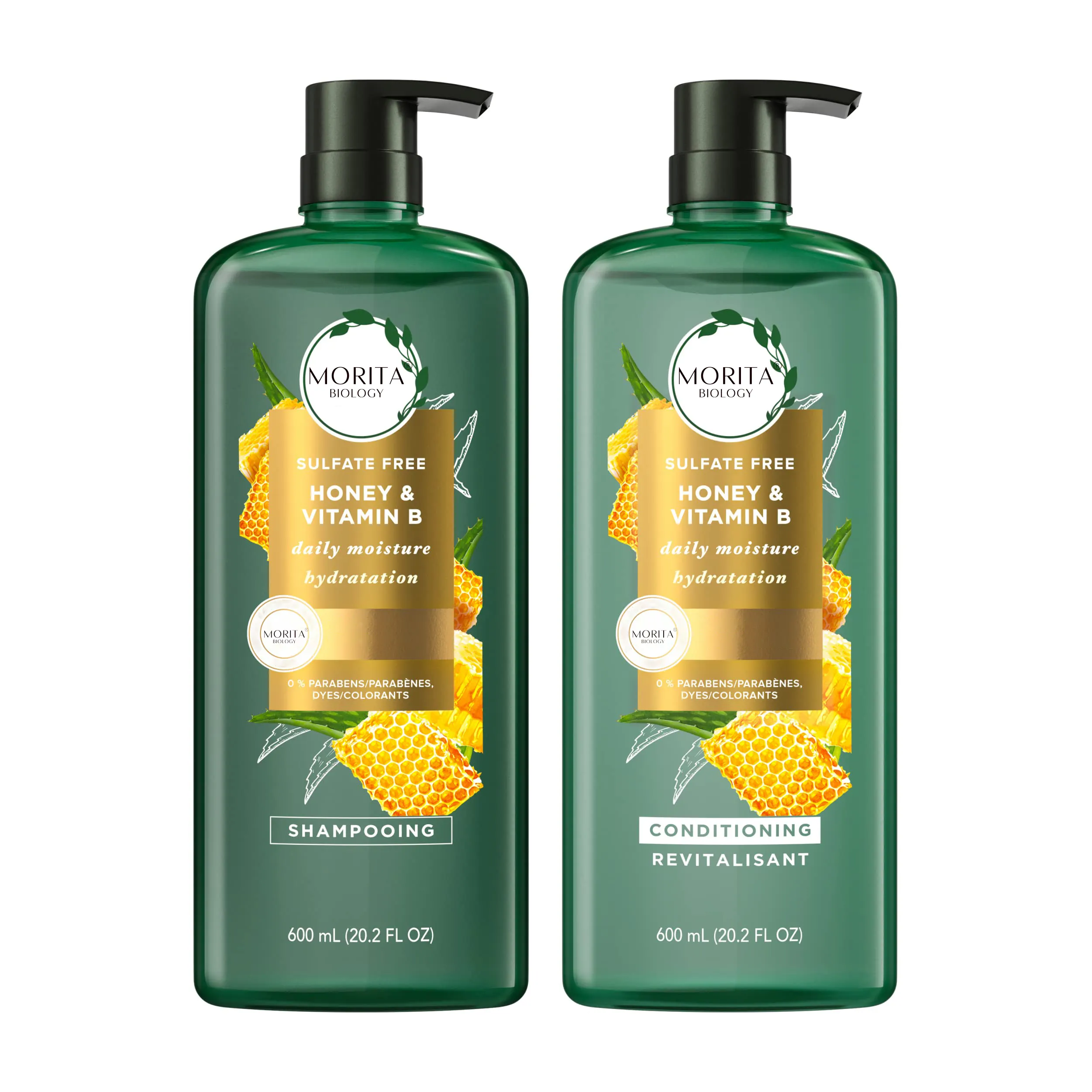 Private Label Vanille Honig Vitamin B Shampoo und Conditioner mit echtem Aloe & Honig Paraben Free Safe für farb behandeltes Haar