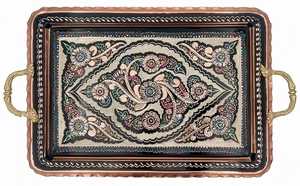 ถาดเสิร์ฟพร้อมลวดลายตกแต่งทองแดงแท้พร้อมคลาสสิกสำหรับตกแต่งบ้านสุดหรูงานศิลปะในราคาขายส่งจาก aaliyan impex - Product Image 3