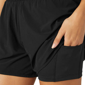 Venta al por mayor de pantalones de fitness personalizados para mujer sin costuras entrenamiento transpirable gimnasio Yoga Leggings Casual mujeres algodón sin costuras pantalones cortos de yoga - Product Image 4