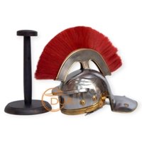 Cilalı Metal yanak muhafızları içeren kırmızı Plume UV baskılı zırh ile Modern roma Centurion kask