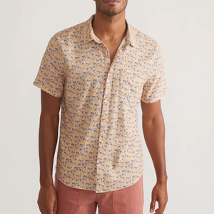 Chemises imprimées pour hommes de qualité supérieure avec broderie d'étiquette de logo personnalisé à manches courtes et marque personnalisée - Product Image 4