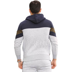 Top vente XXL hommes fermeture éclair survêtement Logo personnalisé Zip plaine Jogging chaud hiver polaire ensembles 100% coton respirant sur mesure - Product Image 5