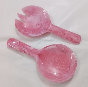 Elegant Handmade Resin Salad Serving Set <b>Spoon</b> and Fork Modern Eco-Friendly Party <b>Table</b> Decor - Product Image 2