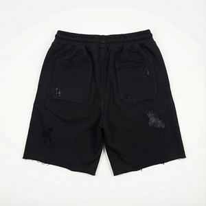 Shorts Bermuda pour femmes en polyester/nylon, impression sérigraphique, strass, streetwear, coupe régulière, délavé, décontracté, taille haute - Product Image 2