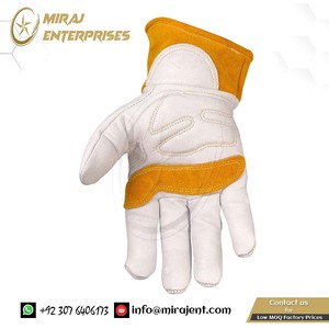 Guantes de fundición y soldadores a granel personalizados Guantes de soldadura de marca privada con logotipo y diseño personalizado de cuero natural - Product Image 4