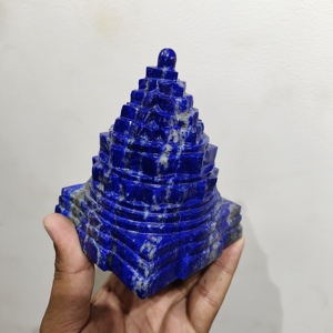 Qualité supérieure Lapis Lazuli Shri Yantra Pyramide Shri Chakra Shodashi Devi Tripura Sundari Dhan Laxmi Shri Yantra Pour La Richesse - Product Image 4