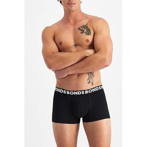 Men's Classic <b>Boxer</b> Briefs 3-Pack Mid-Rise Underwear Knitted Cotton-Blend Anti-Bacterial Breathable Everyday Comfort <b>Black</b> - Product Image 5