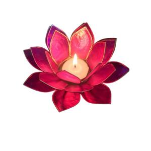 Portavelas de Flor de Loto de Concha de Capiz Roja Hecho a Mano, Decoración Elegante para el Hogar y la Habitación, Centro de Mesa Decorativo al por Mayor - Product Image 1