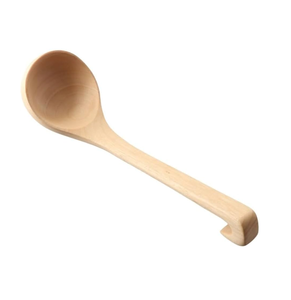 Cuchara de sopa de madera hecha a mano con mango largo, aspecto elegante para utensilios de cocina, fideos de madera, cuchara de olla caliente, diseño clásico - Product Image 1