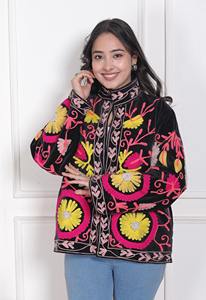 New Arrival Indian <b>Velvet</b> Suzani Embroidered <b>Jacket</b> Bohemian Artisanal Coat - Product Image 6