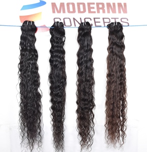 Extensions de cheveux humains de temple indien vierge noire naturelle crue paquets bouclés alignés par vague lâche non traitée - Product Image 4