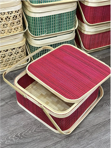 ตะกร้าเก็บของไม้ไผ่แบบดั้งเดิมของเวียดนาม ทอมือสำหรับใช้ในครัว จัดระเบียบห้องเก็บของ และตกแต่งบ้านสไตล์ธรรมชาติ - Product Image 2