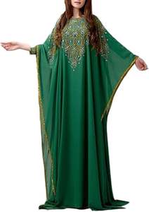 Dubai caftán marroquí modesto árabe Abaya Maxi mano con cuentas caftán fiesta desgaste vestido de boda playa elegante Jellabiya longitud del suelo - Product Image 5