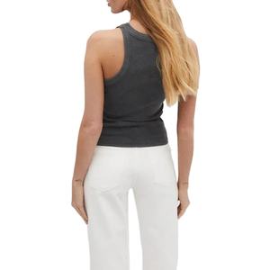 เสื้อกล้ามครอปผ้าฝ้ายฟอกสีสไตล์ลำลองสำหรับผู้หญิง คุณภาพสูง ระบายอากาศได้ดี เหมาะสำหรับออกกำลังกายในฤดูร้อน แบบไม่มีสาย - Product Image 4