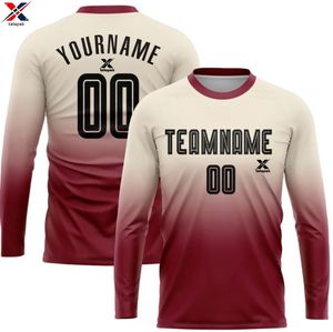 Maillot de football personnalisé avec nom et numéros d'équipe, 100% polyester, imprimé par transfert thermique, manches courtes, unisexe, adulte, pour match/entraînement - Product Image 1