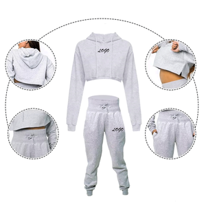 Vente en gros de service OEM de crop top respirant pour femmes à manches longues de la meilleure qualité ensembles grande taille pour femmes - Product Image 6