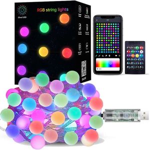 Luci a sfera RGB 33FT USB LED luci a bolle, App e telecomando, impermeabile, sincronizzazione musicale, per regolazioni progettuali su misura - Product Image 1