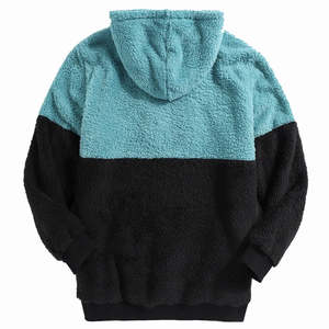 Sweats à capuche personnalisés Streetwear en molleton d'hiver uni 100% coton, demi-zip, lourd, surdimensionné, pour hommes, sweats à capuche en sherpa, teinture unie - Product Image 5