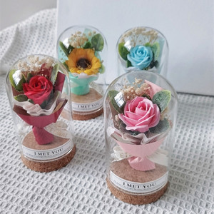 All'ingrosso sapone LED fiore conservato rosa in cupola di vetro per san valentino compleanno & regali di natale - Product Image 3